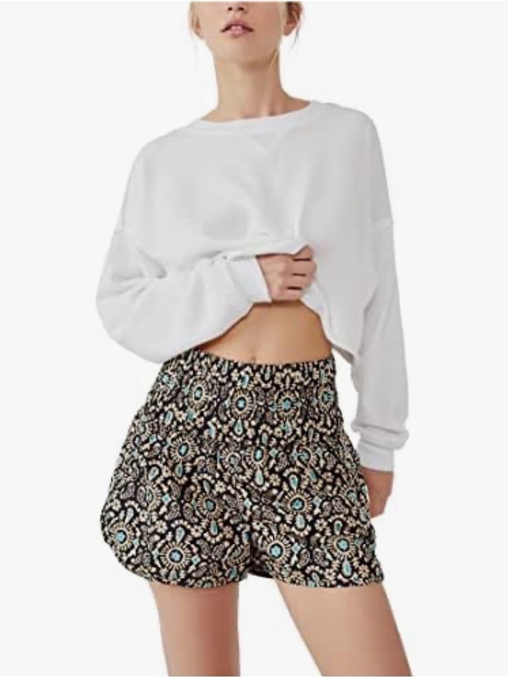 FP Movement Floral Black High-Rise Women’s Shorts/M